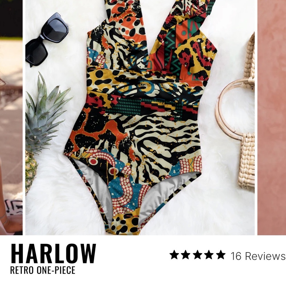 Harlow Retro One-Piece Averie Swimwear swimsuit (size small)